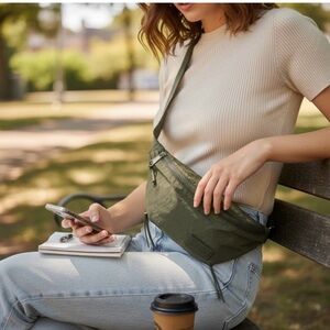 Rebecca Minkoff Olive Green Crossbody Waist Bag
